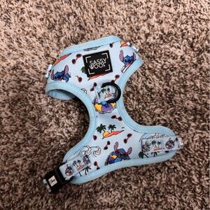SASSY WOOF Stitch Light Blue Dog Harness & Leash